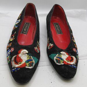 J Renee black velvet Christmas flats in 8.5N